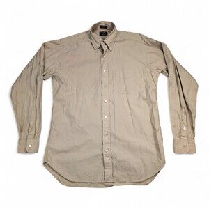 Gitman Bros Men's Button-Down Dress Shirt Neck 16 Beige